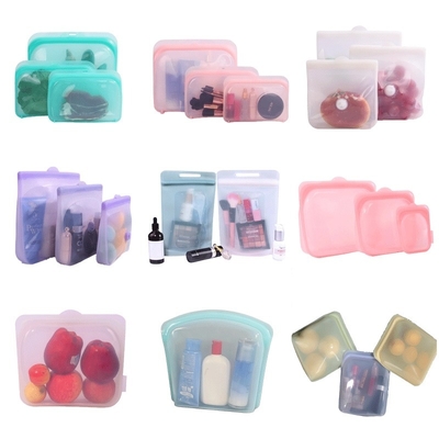 Milieuvriendelijke, herbruikbare siliconen voedselopslagzakken. Luchtdicht, BPA-vrij en lekbestendig ontwerp. Veilig voor vriezer, magnetron en vaatwasser.