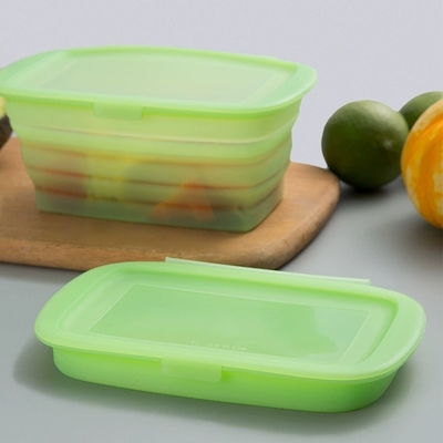 Pure Siliconen Vierkante Lunchbox – 100% Food-Grade, BPA-Vrij, Lekvrij, Magnetron- en Vrieskastbestendige Herbruikbare Container voor Maaltijdbereiding, Kantoorlunch, Kinder Snacks, Kamperen en Milieuvriendelijke Voedselopslag