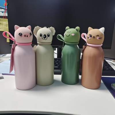 Goede prijs. Eco-Friendly Stainless Steel Water Bottle with Animal Head Lid for Kids online