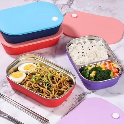 Goede prijs. BPA-Free Stainless Steel Bento Box for Kids with Silicone Sleeve online