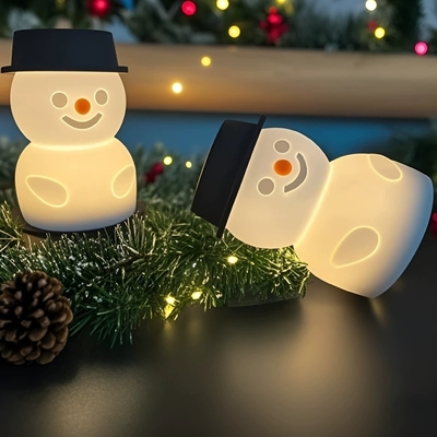 Goede prijs. Snowman Silicone Night Light for Kids - Touch Control, Rechargeable LED online