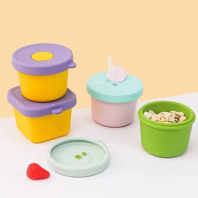 Goede prijs. Premium 100% siliconen babyvoedsel bewaardoos met strooipoort – Lekvrije vriesschaal & peuter snackcontainer | Voedselveilig, milieuvriendelijk, multi-color babyvoeding benodigdheden online