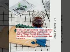 Silicone mini-ijsblokkenbakken Pack, 6 holte ijsblokkenvormen Gemakkelijk loslaten Kleine ijsblokken voor het koelen Whisky Cocktail, Keuken gadgets Stapelbare ijsbakken, Speciaal Accessoires Gereedschap Voor vriezer