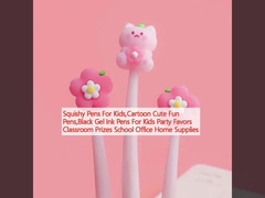 Squishy Pens For Kids, Cartoon Cute Fun Pens, Black Gel Ink Pens For Kids Partij Favorieten Klasprijs Schoolkantoor Huishoudelijk Voorraad