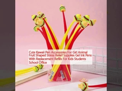 Leuke Kawaii Pen Accessoires Voor Meisjes Dieren Fruit Gevormd Stressverlichting Voorzieningen Gel Ink Pens Met vervangende opvulling Voor Kinderen Studenten Schoolkantoor